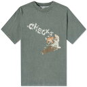 Tシャツ ディープ オリーブ メンズ 【 CHECKS DOWNTOWN CHECKS DOWNTOWN CAMPFIRE T-SHIRT / DEEP OLIVE 】 メンズファッション トップス カットソー