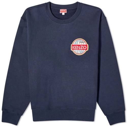 グローブ クルー スウェット 青色 ブルー スウェットトレーナー メンズ 【 KENZO PARIS KENZO GLOBE CREW SWEAT / MIDNIGHT BLUE 】 メンズファッション トップス ニット セーター