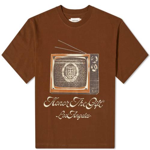 楽天スニケスTシャツ 茶色 ブラウン メンズ 【 HONOR THE GIFT HONOR THE GIFT TV T-SHIRT / BROWN 】 メンズファッション トップス カットソー