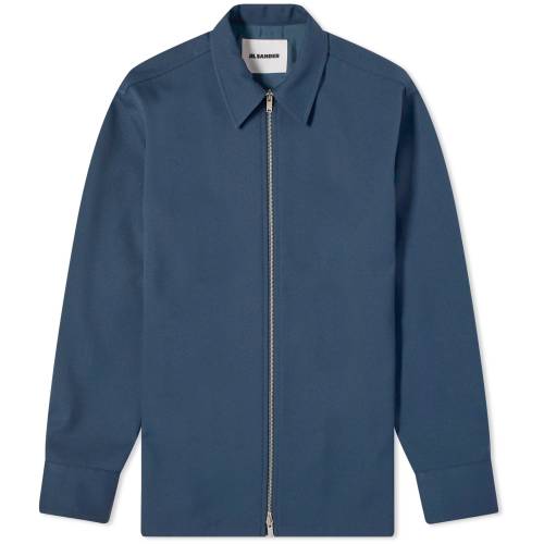 ジルサンダー メンズ 【 JIL SANDER JIL SANDER ZIP THROUGH OVERSHIRT / MARINE 】 メンズファッション トップス