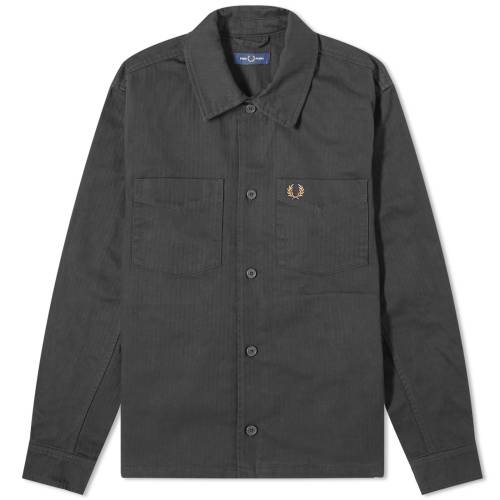 tbhy[ DF O[ Y y FRED PERRY FRED PERRY HERRINGBONE OVERSHIRT / ANCHOR GREY z Yt@bV gbvX