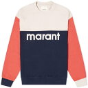 イザベルマランエトワール ロゴ クルー スウェット ナイト 橙 オレンジ スウェットトレーナー & メンズ 【 ISABEL MARANT ISABEL MARANT PANEL LOGO CREW SWEAT / FADED NIGHT & ORANGE 】 メンズファッション トッ