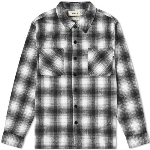 F ubN Y y TAIKAN HEAVYWEIGHT PLAID SHIRT / BLACK z Yt@bV gbvX