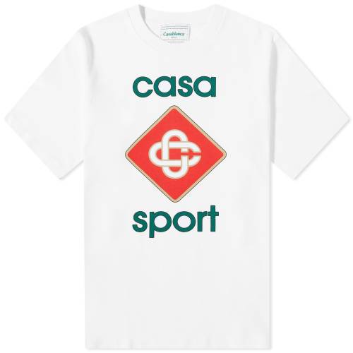 楽天スニケスカサブランカ ロゴ Tシャツ 白色 ホワイト メンズ 【 CASABLANCA CASA SPORT LOGO T-SHIRT / WHITE 】 メンズファッション トップス カットソー