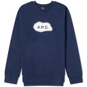 アー・ペー・セー ロゴ クルー スウェット 紺色 ネイビー A.P.C. スウェットトレーナー メンズ 【 ALASTOR SPRAY LOGO CREW SWEAT / DARK NAVY 】 メンズファッション トップス ニット セーター