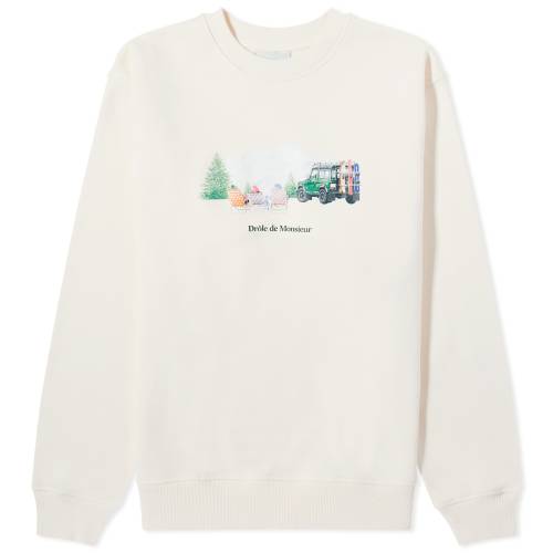 ドロールドムッシュ クルー スウェット クリーム DRôLE スウェットトレーナー メンズ 【 DROLE DE MONSIEUR DE MONSIEUR MOUNTAIN CREW SWEAT / CREAM 】 メンズファッション トップス ニット セーター