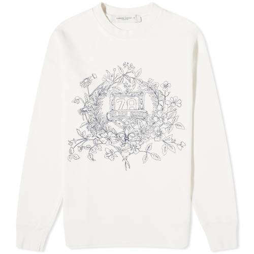 ゴールデングース クルー スウェット 白色 ホワイト スウェットトレーナー & メンズ 【 GOLDEN GOOSE GOLDEN GOOSE CREST EMBROIDERY CREW SWEAT / HERITAGE WHITE & ELCIPSE 】 メンズファッション トップス ニット