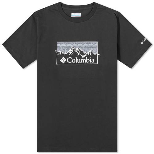 コロンビア ロゴ Tシャツ 黒色 ブラック グラフィック CSC™ メンズ 【 COLUMBIA SEASONAL LOGO T-SHIRT / BLACK CHECKERED RANGE GRAPHIC 】 メンズファッション トップス カットソー