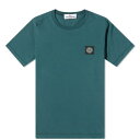 ストーンアイランド ロゴ 緑 グリーン ジュニア キッズ 【 STONE ISLAND JUNIOR STONE ISLAND JUNIOR PATCH LOGO T SHIRT / BOTTLE GREEN 】 ベビー マタニティ トップス Tシャツ カットソー