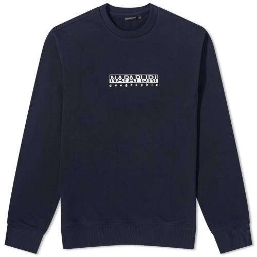 ナパピリ ボックス ロゴ クルー スウェット 青色 ブルー スウェットトレーナー メンズ 【 NAPAPIJRI BOX LOGO CREW SWEAT / BLUE MARINE 】 メンズファッション トップス ニット セーター