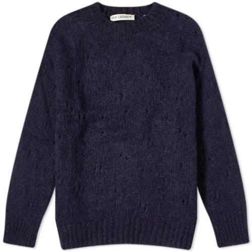 楽天スニケスアワーレガシー レガシー ラグラン 紺色 ネイビー メンズ 【 OUR LEGACY OUR LEGACY NEEDLE DROP RAGLAN / NAVY FUZZY MOHPACA 】 メンズファッション トップス ニット セーター