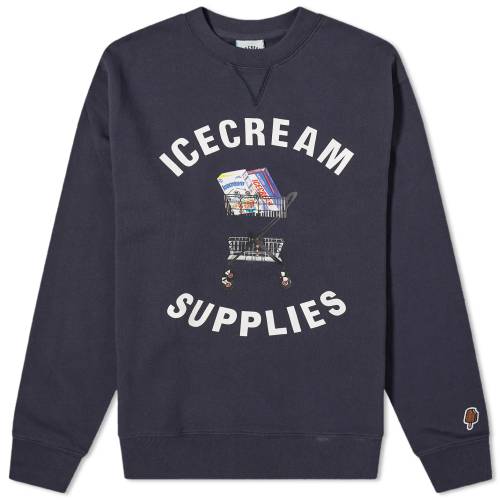 クルー スウェット 紺色 ネイビー スウェットトレーナー メンズ 【 ICECREAM SUPPLIES CREW SWEAT / NAVY 】 メンズファッション トップス ニット セーター