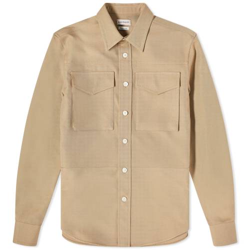 ALT_[}bNC[ x[W Y y ALEXANDER MCQUEEN ALEXANDER MCQUEEN MILITARY POCKET SHIRT / BEIGE z Yt@bV gbvX