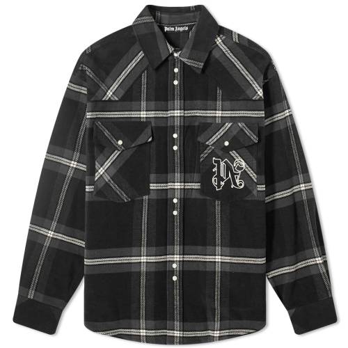 p[GWFX G[X F lCr[ Y y PALM ANGELS PALM ANGELS MONOGRAM CHECK OVERSHIRT / NAVY z Yt@bV gbvX