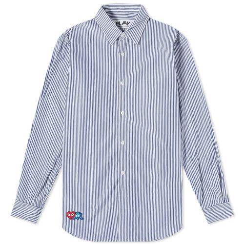 RfM\vC F u[ F zCg GAR?ONS & Y y COMME DES GAR?ONS PLAY COMME DES PLAY INVADER STRIPED SHIRT / BLUE & WHITE STRIPES z Yt@bV gbvX