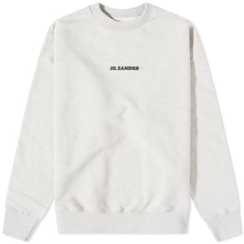 ジルサンダー ロゴ クルー スウェット 灰色 グレー スウェットトレーナー メンズ 【 JIL SANDER JIL SANDER PLUS LOGO CREW SWEAT / OPEN GREY 】 メンズファッション トップス ニット セーター