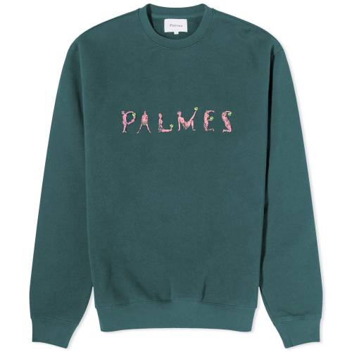 クルー スウェット 緑 グリーン スウェットトレーナー メンズ 【 PALMES LETTERS CREW SWEAT / GREEN 】 メンズファッション トップス ニット セーター