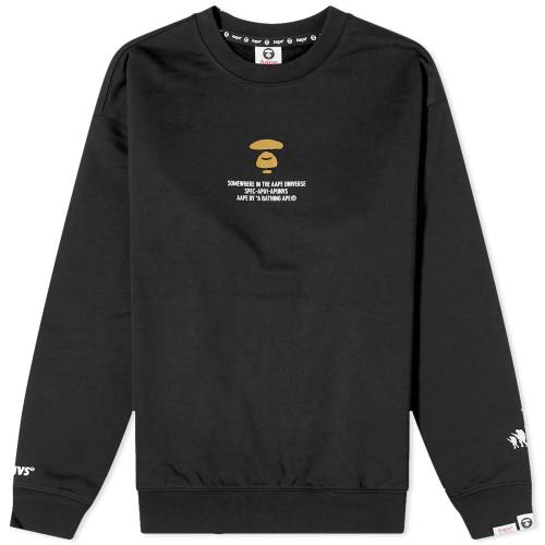 エイプバイベイシングエイプ アーミー クルー スウェット 黒色 ブラック スウェットトレーナー メンズ 【 AAPE BY A BATHING APE AAPE BASIC ARMY TAPE CREW SWEAT / BLACK 】 メンズファッション トップス ニ