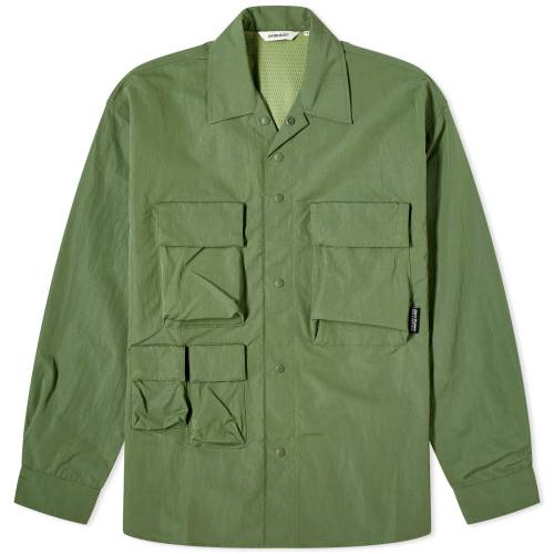  O[ Y y UNIFORM BRIDGE UNIFORM BRIDGE OVERSIZED MULTI POCKET SHIRT / SAGE GREEN z Yt@bV gbvX