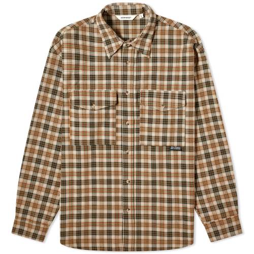 x[W Y y UNIFORM BRIDGE UNIFORM BRIDGE POCKET CHECK SHIRT / BEIGE z Yt@bV gbvX