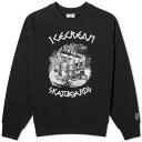 クルー スウェット 黒色 ブラック スウェットトレーナー メンズ 【 ICECREAM ANCIENT CREW SWEAT / BLACK 】 メンズファッション トップス ニット セーター