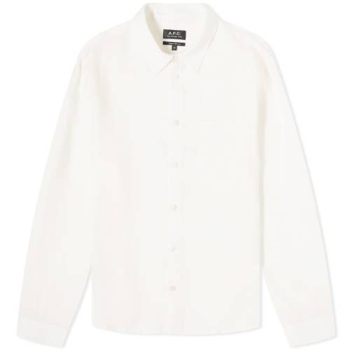 ڡ  ۥ磻 A.P.C.   CASSEL LINEN SHIRT / OFF WHITE  󥺥եå ȥåץ