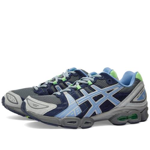 アシックス 銀色 スチール 灰色 グレー 青色 ブルー & スニーカー メンズ 【 ASICS GEL-NIMBUS 9 / STEEL GREY & BLUE HARMONY 】