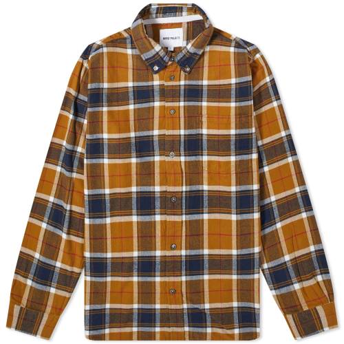 m[XvWFNc F CG[ Y y NORSE PROJECTS NORSE PROJECTS ANTON ORGANIC FLANNEL CHECK SHIRT / CUMIN YELLOW z Yt@bV gbvX