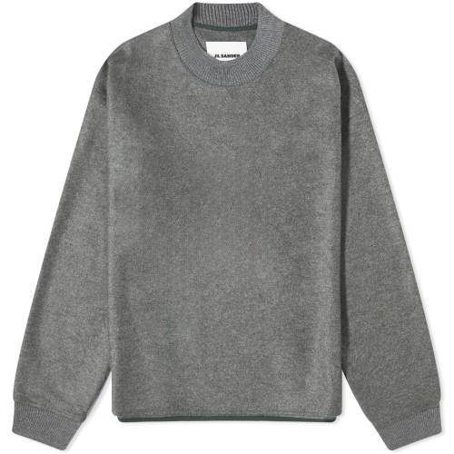 ジルサンダー クルー スウェット 灰色 グレー スウェットトレーナー メンズ 【 JIL SANDER JIL SANDER MELTON WOOL CREW SWEAT / ASH GREY 】 メンズファッション トップス ニット セーター