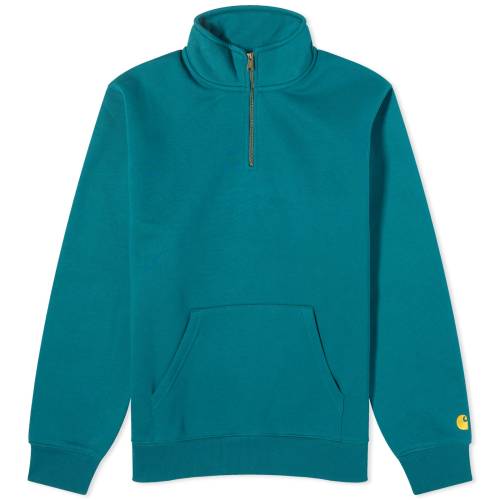 カーハート ダブリューアイピー チェイス クルー スウェット ゴールド スウェットトレーナー & メンズ 【 CARHARTT WIP CARHARTT WIP CHASE NECK ZIP CREW SWEAT / CHERVIL & GOLD 】 メンズファッション トップ