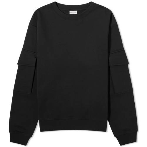 クルー スウェット 黒色 ブラック スウェットトレーナー メンズ 【 DRIES VAN NOTEN DRIES VAN NOTEN HAFFEL CREW SWEAT / BLACK 】 メンズファッション トップス ニット セーター