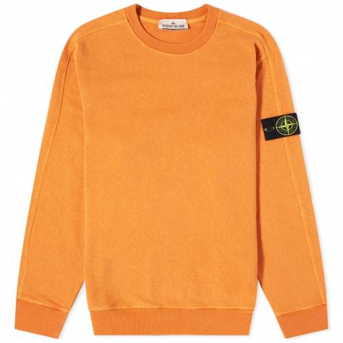 ストーンアイランド クルー スウェット 橙 オレンジ スウェットトレーナー メンズ 【 STONE ISLAND STONE ISLAND GARMENT DYED MALFILE CREW SWEAT / ORANGE 】 メンズファッション トップス ニット セーター