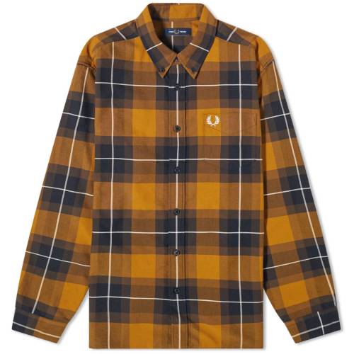 tbhy[ Y y FRED PERRY FRED PERRY TARTAN SHIRT / DARK CARAMEL z Yt@bV gbvX