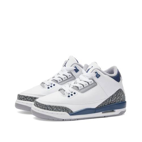 iCL F zCg F lCr[ DF Vg GAW[_ & Xj[J[ Y y AIR JORDAN AIR JORDAN 3 RETRO GS / WHITE MIDNIGHT NAVY & CEMENT z