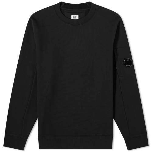 シーピーカンパニー フリース クルー スウェット 黒色 ブラック C.P. スウェットトレーナー メンズ 【 C.P. COMPANY COMPANY DIAGONAL FLEECE LENS CREW SWEAT / BLACK 】 メンズファッション トップス