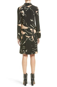 garavani panther print tie neck silk cady dress パンサー プリント ネクタイ ネック シルク ドレス ワンピース レディースファッション