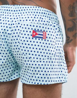 Oiler&amp;BoilerTuckerneckSwimShortInPolkadotlightBlue