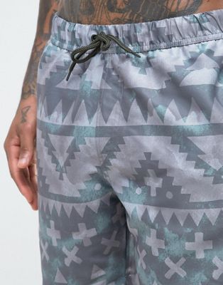 ASOSエイソスSWIMSHORTSショーツWITHAZTECPRINTINMIDミッドLENGTH