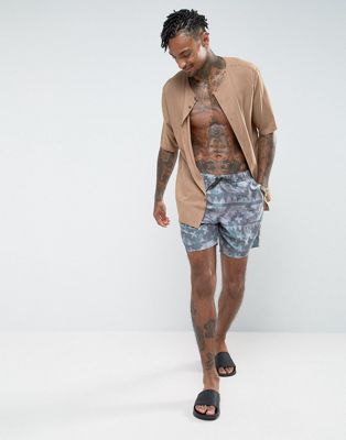 ASOSエイソスSWIMSHORTSショーツWITHAZTECPRINTINMIDミッドLENGTH