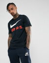 nike swoosh logo in navy 707360475 tシャツ スウッシュ 紺 ナイキ ネイビー スウォッシュ ロゴ イン メンズファッション