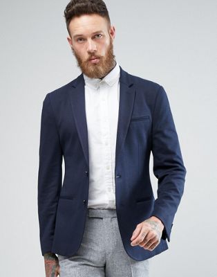 エイソス 【あす楽】エイソス ブレザー ASOS BLAZER ブレイザー スーパー 紺 メンズ ネイビー 男性用 アウター メンズファッション イン スキニー 【 NAVY SUPER SKINNY IN JERSEY 】