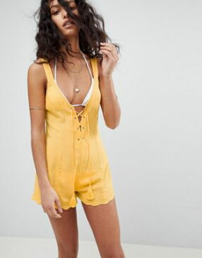 エイソス asos ヘム レース ビーチ アップ ロンパース scallop hem lace up beach romper レディース靴 靴 カジュアルシューズ