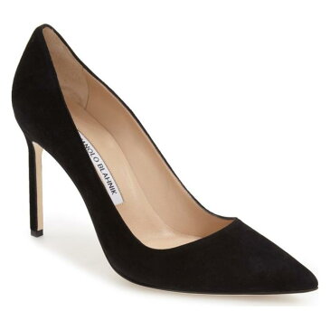 トー ポンプ 黒 ブラック スエード スウェード 'BB' シューズ レディース靴 靴 パンプス 【 PUMP BLACK MANOLO BLAHNIK POINTY TOE SUEDE 】