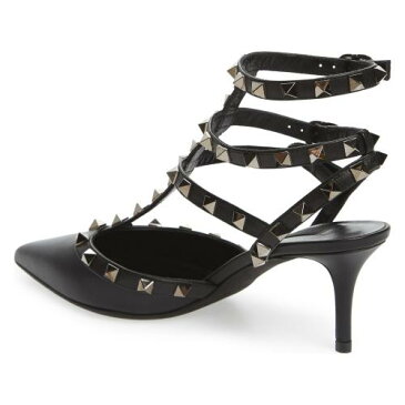 ポンプ 黒 ブラック レザー 'ROCKSTUD' シューズ 靴 パンプス レディース靴 【 PUMP BLACK VALENTINO GARAVANI TSTRAP LEATHER 】