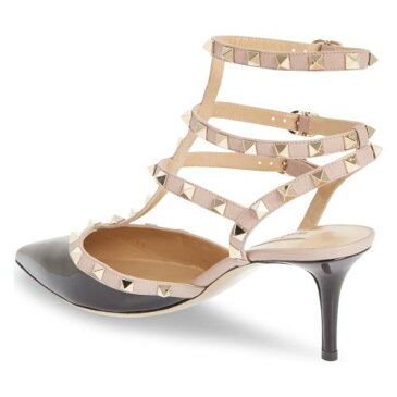 トー ポンプ ブラック 黒 ブラッシュ パテント シューズ 靴 レディース靴 パンプス 【 PUMP VALENTINO GARAVANI ROCKSTUD POINTY TOE BLACK BLUSH PATENT 】
