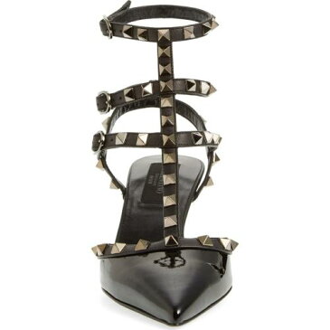 ポンプ 黒 ブラック パテント 'ROCKSTUD NOIR' シューズ レディース靴 パンプス 靴 【 PUMP BLACK VALENTINO GARAVANI TSTRAP PATENT 】