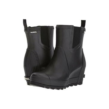 レイン ウェッジ チェルシー ソルト レディース 女性用 メンズ靴 【 SOREL JOAN RAIN WEDGE CHELSEA BLACK SEA SALT 】