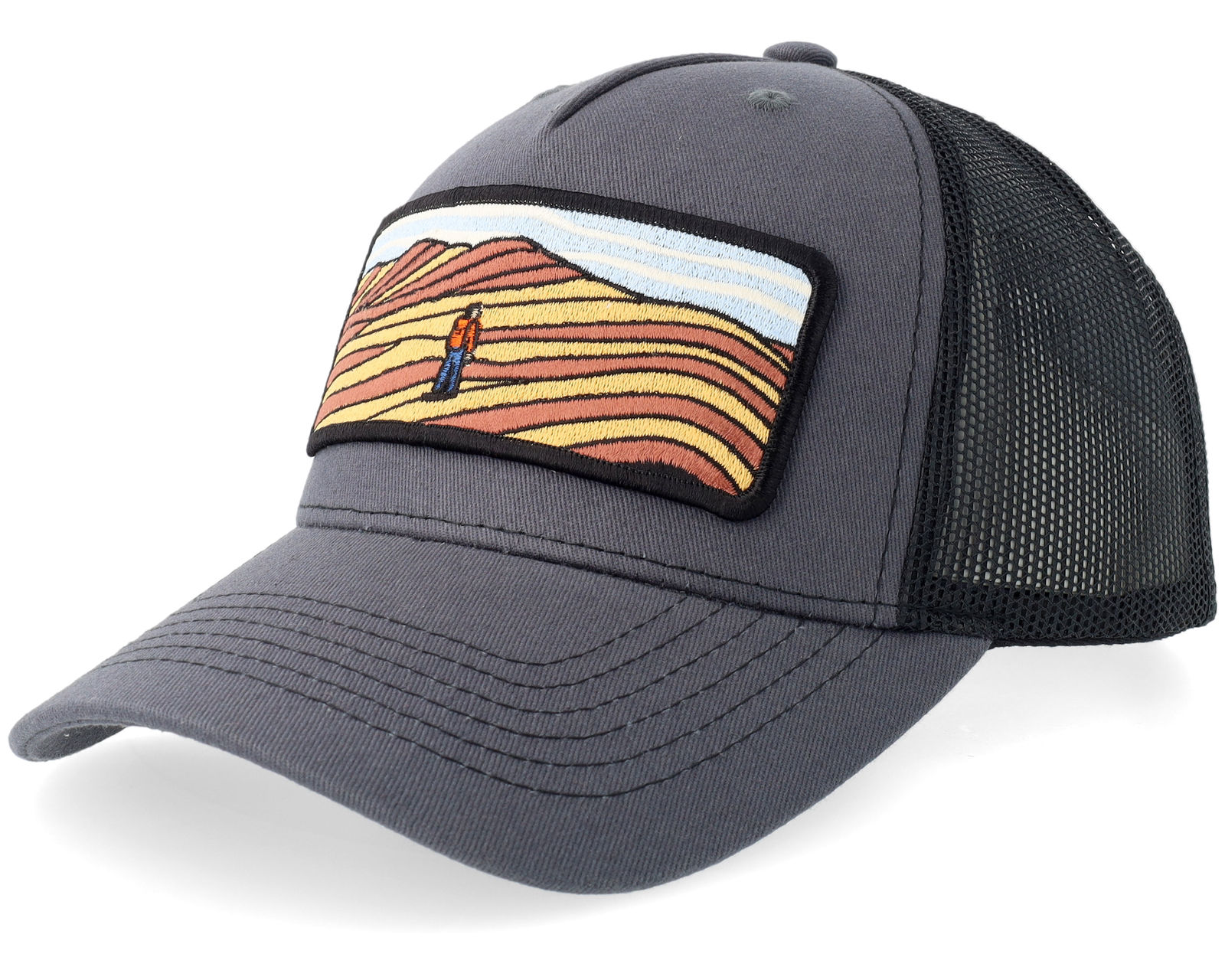 Wild Spirit 【 Desert Adventure Wide Patch Charcoal/Black Trucker 】 チャコール 黒色 ブラック トラッカー Gray gray 灰色・グレー・グレイ
