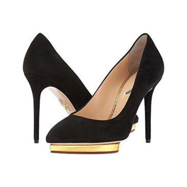 シャーロット オリンピア デビー 黒 ブラック カーフ レディース 女性用 パンプス 靴 【 BLACK CHARLOTTE OLYMPIA DEBBIE SUEDE METALLIC CALF 】