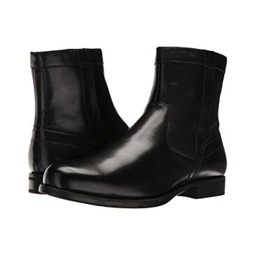 プレイン トー ジップ ブーツ 黒 ブラック スムース メンズ 男性用 靴 【 BLACK FLORSHEIM MIDTOWN PLAIN TOE ZIP BOOT SMOOTH 】